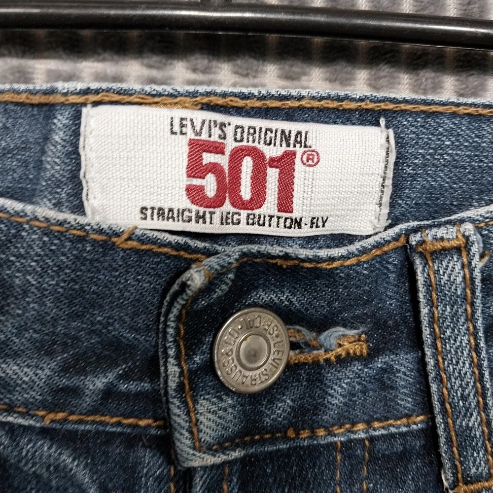 Levi's Mens Jeans 501 Original Straight Leg Button Fly 34x30 Blue